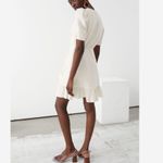 & Other Stories & Other Stories Linen Puff Short Sleeve Tie Waist Wrap Mini Dress White Size 8 Photo 3