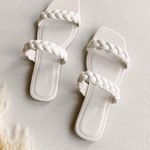 White Vegan Braided Straps Sandal Size 10 Photo 1
