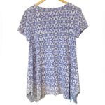 Fresh Produce  Blue and White Floral Ombré Short Sleeve Top Large Photo 1