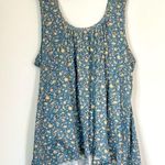 Natural Life Floral Free Spirit Tank Top - Blue and Yellow - Size: Medium Photo 0