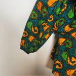 Royal Native green yellow 100% cotton ruffle puff sleeves sz S Photo 7