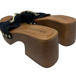 275 Central Sloane Sandal Shoes Clog Heel Gold Hardware Suede Black Size 39 US 9 Photo 7