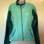 The North Face Women's Aqua and Dark Green Ski Jacket Photo 0