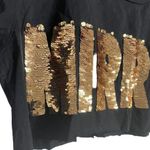 Sandro Paris Tinka Black Gold Sequined Mirror Cropped Top Size M Photo 2