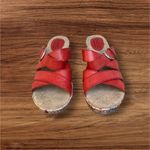 b.o.c. Red Leather Wedge Floral Cork Sandals. Sz. 8 Photo 3