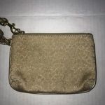 Coach Wristlet Small, Gold Fabric w/ C’s EUC Photo 1