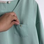 Soft Surroundings NWOT Tencel Tunic Roll Tab Sleeve Pleated Back Medium Mint Photo 6