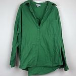 Lucy Paris Toni Cotton Green Button Down Long Sleeve Shirt Size Medium Photo 1