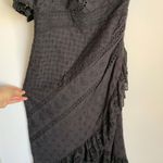 Ulla Johnson Gwyneth Eyelet Embroidered One Shoulder Puff Sleeve Tie Bow Dress Photo 2