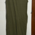 Double Zero Olive Green Sleeveless T-Shirt Dress Midi Pockets Small Photo 0