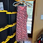 Anthropologie  Tulle Pink Brown Abstract Floral Sleeveless Mini Dress Sz Medium Photo 1