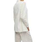 We Wore What White Eyelet Cotton Jacket Blazer Boxy Long Sleeve Lined S White Photo 4