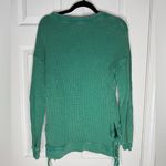 Anthropologie Saturday Sunday Aliana Green Waffle Knit Top Tie Sides Size XS Photo 2