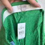 Loft NWT Ann Taylor Green Satin Animal Print Office Careen Midi Skirt Size XS Photo 4