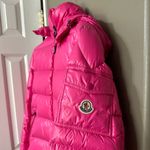 Moncler  Pink Maya Shiny Puffer Jacket Coat Hooded Unisex Photo 4