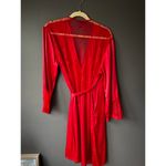 Victoria's Secret Red Satin Lace Wrap Tie Robe M/L Photo 4