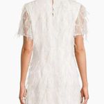 Milly NWT Rana Feather Shift Dress in White Size 8 Photo 2