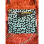 Vera Bradley Orange Crochet Turtle Tote Bag Floral Appliqué Resort Shoulder Bag Photo 2