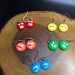 Handmade Blue M&M Earrings Photo 1