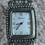 Geneva Platinum women’s vintage silver/black‎ bangle bracelet watch one size Silver Photo 2