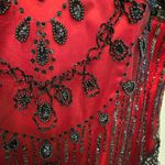 Vintage Beaded Maxi Mermaid Formal Dress whimsigoth y2k Black Red Dress Med Photo 6
