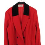 1990s Leslie Fay Vintage Peacoat Long Red Wool Double Photo 4