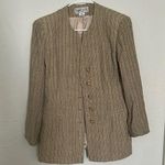Jones Wear Tan and Gold Striped Tailored Blazer / Suit Jacket Photo 0