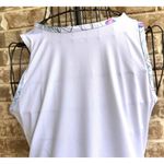 Bosofibella Tennis Top Large White Sleeveless Pickleball Golf Abstract Trim Size undefined Photo 6