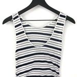 Three Dots Striped Maxi Dress White Navy XS Photo 9