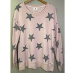 Sundry  Light Pink Gray Star Side Zip Crewneck Sweatshirt Sweater Photo 9