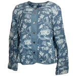 Isaac Mizrahi Live! Quilted‎ Jacket Denim Floral, Size 2XL Photo 1