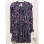 Reiss Carey India Ruffle Pintuck Floral Long Sleeves Mini Dress Sz 4 Photo 9