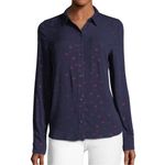 Rails  Navy Blue Rosci Button Down Shirt in Kiss Me Metallic, Size S Photo 1