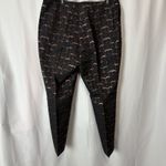 Boden Jacquard Trouser Pants Metallic Rose Gold Blue 12L Tall Holiday Party Glam Size undefined Photo 9