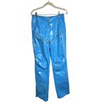 I am gia I. Am. Gia Isla Blue Zipper Pants Womens Size XS Rave Shiny Faux Leather Photo 0