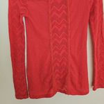 Lucky Brand Ginny Lace Trim Thermal Long Sleeve Top Size S Red Boho Photo 6