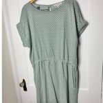 Loft  Mini Geo Pocket Tee Green Lattice Casual Knit Dress Size XXL NEW Classic Photo 1