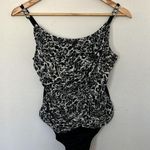 Magic suit by miracle suit Black and silver leopard gathered high neck swimsuit Size M Photo 0