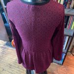 Daniel Rainn  purple and burgundy lace up neck boho babydoll S blouse Photo 1