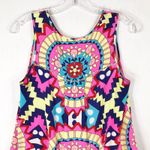 Annie Griffin  Small Top Colorful Silk Sleeveless Lined Pink Blue Yellow 1441‎ Photo 3