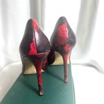 Charles David CHARLES By  Stiletto Heels Sz 7M  Black/Red Roses Minor Peeling Photo 1