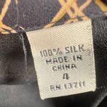 Valerie Stevens Vintage  100% silk black and mocha abstract maxi skirt size 4 Photo 4