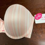 Isaac Mizrahi NWT  Strapless Pink and White Striped Bra Size 34C Photo 2