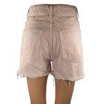 ZARA Women's Pink High Waisted Raw Hem Frayed Cut Off Denim Jean Shorts Size 4 Photo 2