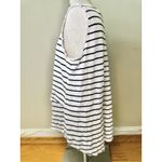 Athleta Women’s 100% Linen Striped Sleeveless Tank Top Tulip Hem Black White M Photo 2