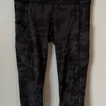 Lululemon Align Camo Capri Cropped Leggings Size 8 Black Grey Athletic Pants Photo 0