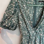 Nasty Gal  Floral Mini romper in Green and Cream Photo 2