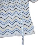 Talbots Women's Zig Zag Knit Top Short Sleeve Cream Blue Yellow M Photo 6