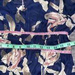 Entro  large womens feather print ruched empire waist with lavender velvet trim Photo 3