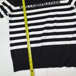 Karl Lagerfeld Paris Striped Knit Sweater Embellished Shoulders Sz M Black White Size M Photo 8
